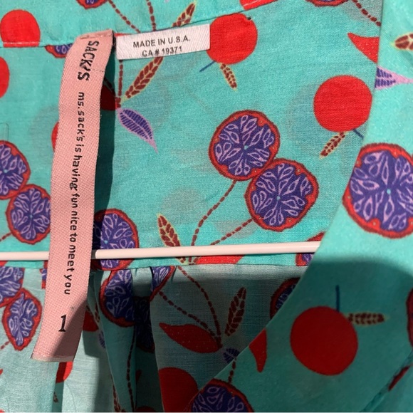 Sack’s Silk Blend Long Sleeve Teal Button Blouse size 1 - Picture 5 of 11